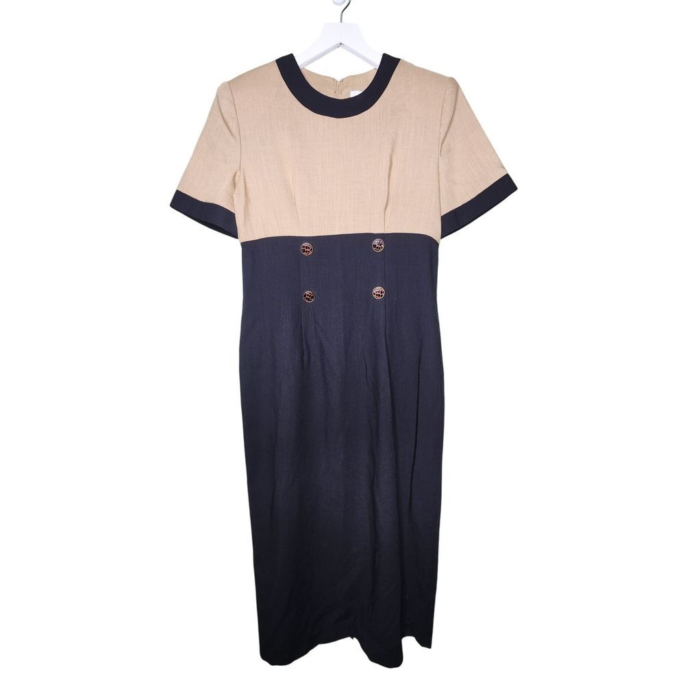 Vintage‎ 80s Danny & Nicole Midi Dress Classic Short Sleeve USA Preppy 8